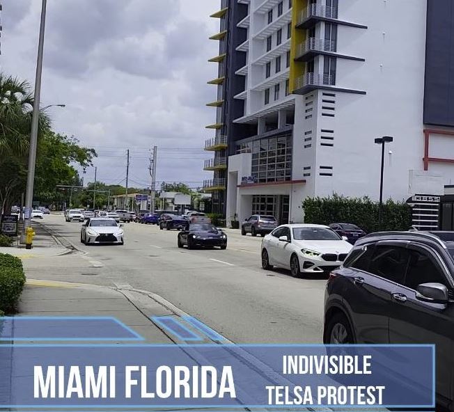Miami Florida Indivisible Tesla Protest